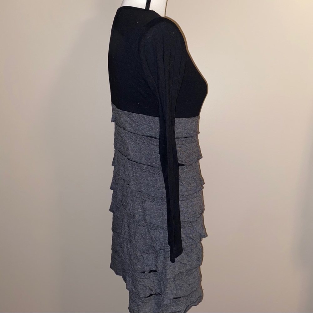 Black & Gray Ruffle Dress - Picture 2 of 5